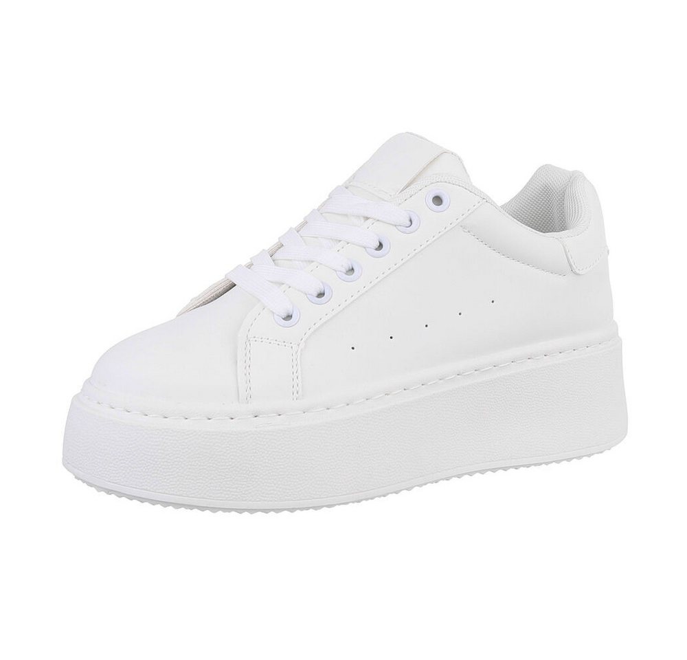 Ital-Design Damen Low-Top Freizeit Sneaker (87531696) Keilabsatz/Wedge Sneakers Low in Weiß