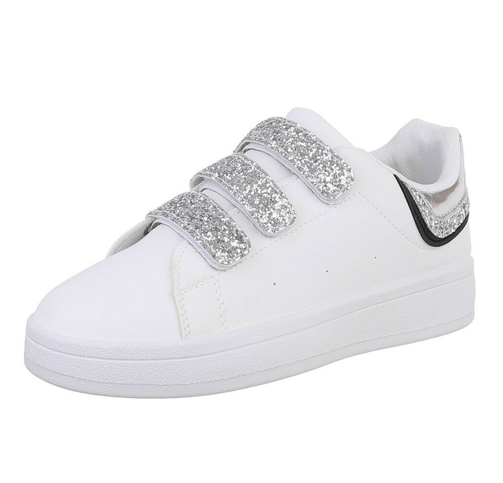 Ital-Design Damen Low-Top Freizeit Sneaker (88519279) Flach Sneakers Low in Weiß