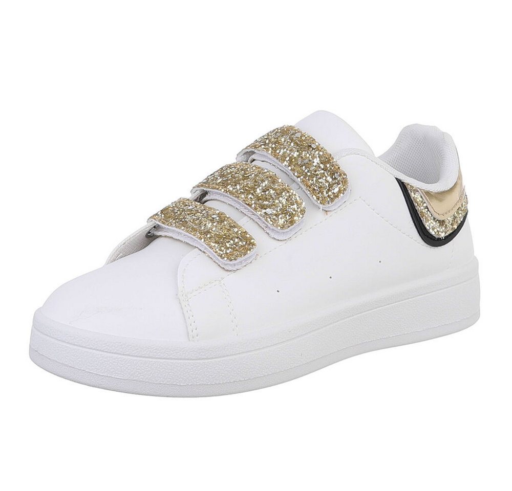Ital-Design Damen Low-Top Freizeit Sneaker (88519292) Flach Sneakers Low in Weiß
