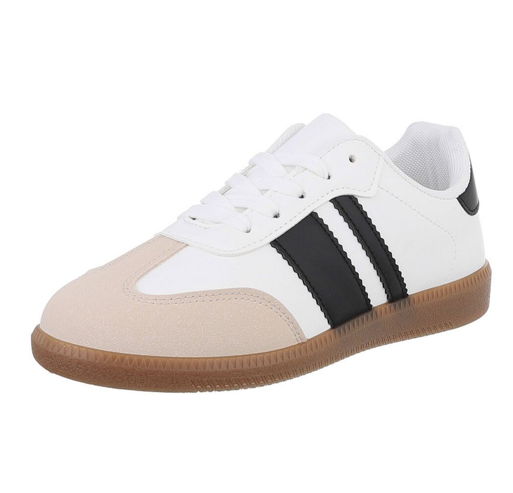 Ital-Design Damen Low-Top Freizeit Sneaker (88519303) Flach Sneakers Low in Weiß