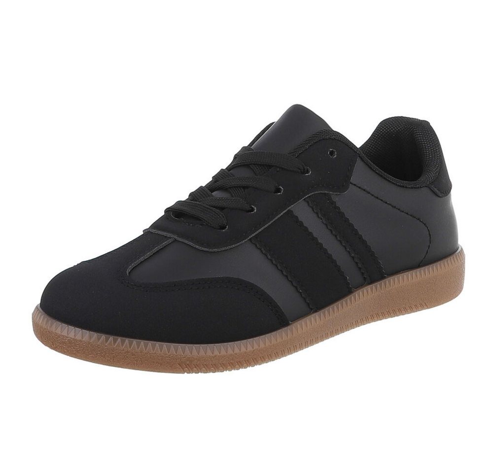 Ital-Design Damen Low-Top Freizeit Sneaker (88519309) Flach Sneakers Low in Schwarz