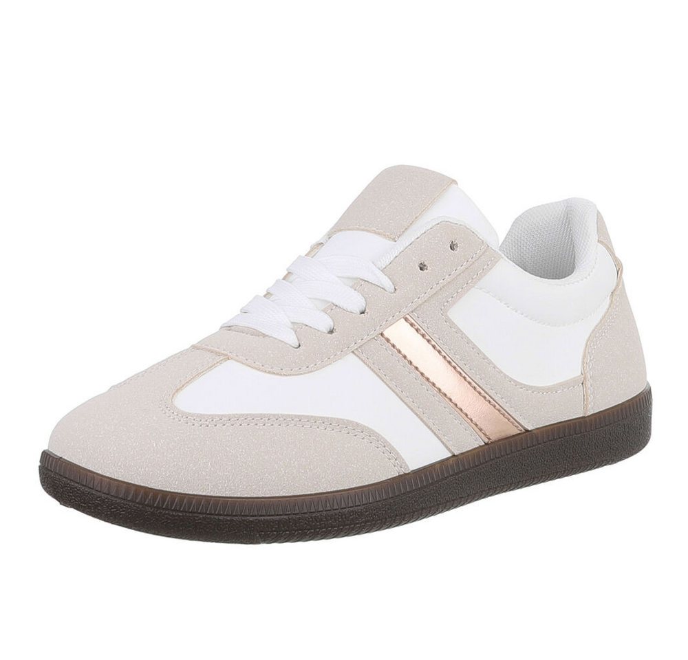 Ital-Design Damen Low-Top Freizeit Sneaker (88519405) Flach Sneakers Low in Weiß