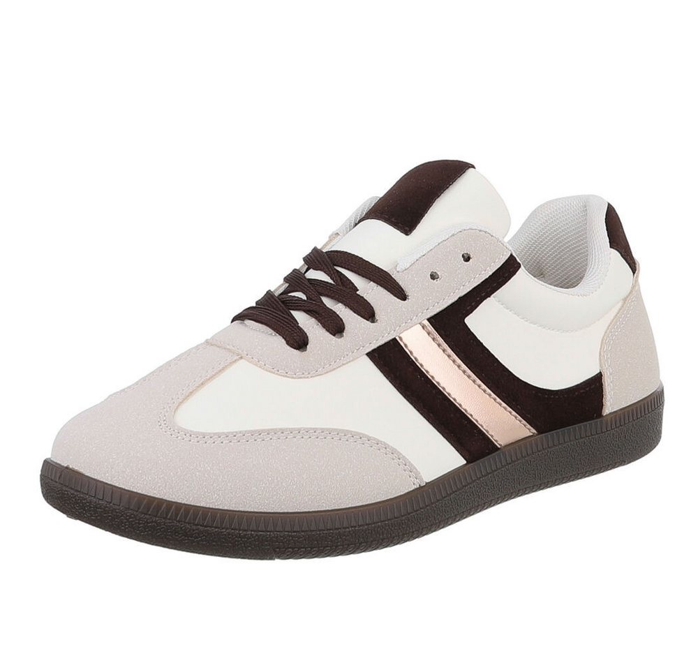 Ital-Design Damen Low-Top Freizeit Sneaker (88519416) Flach Sneakers Low in Braun