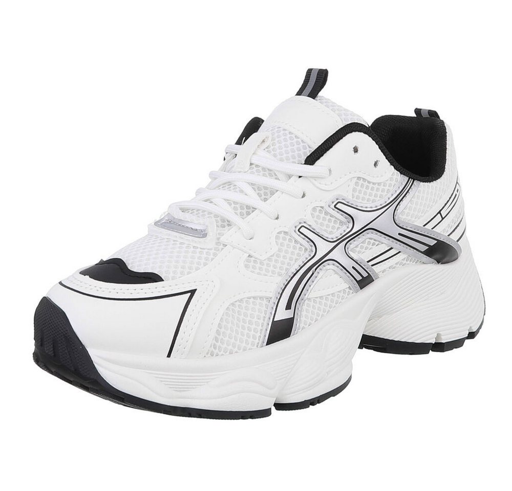 Ital-Design Damen Low-Top Freizeit Sneaker (88519513) Flach Sneakers Low in Weiß
