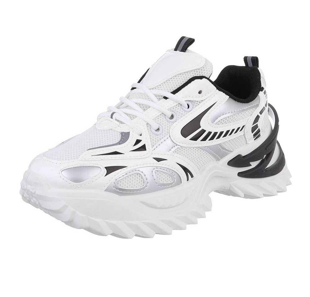 Ital-Design Damen Low-Top Freizeit Sneaker (88519526) Keilabsatz/Wedge Sneakers Low in Weiß