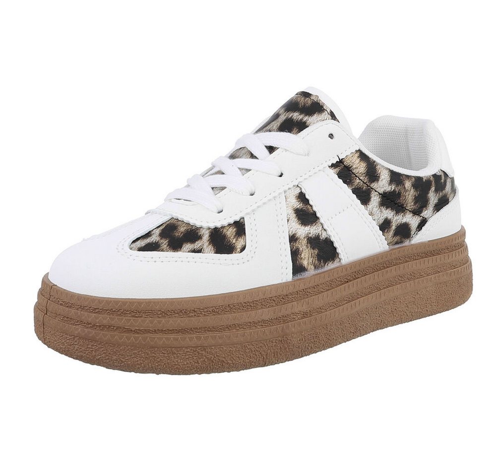 Ital-Design Damen Low-Top Freizeit Sneaker (88577210) Flach Sneakers Low in Weiß