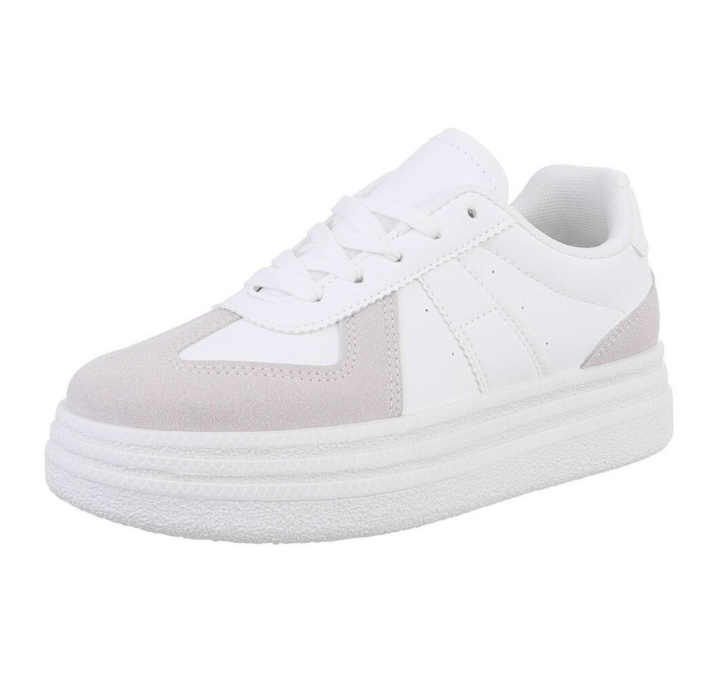 Ital-Design Damen Low-Top Freizeit Sneaker (88577219) Flach Sneakers Low in Weiß