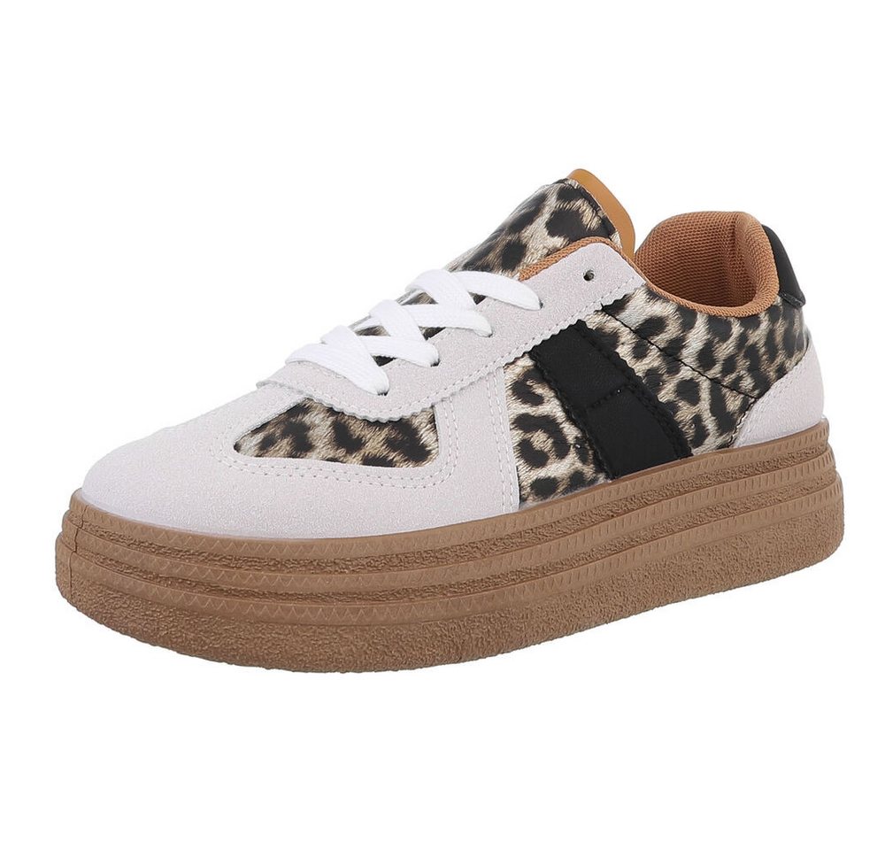 Ital-Design Damen Low-Top Freizeit Sneaker (88577223) Flach Sneakers Low in Grau