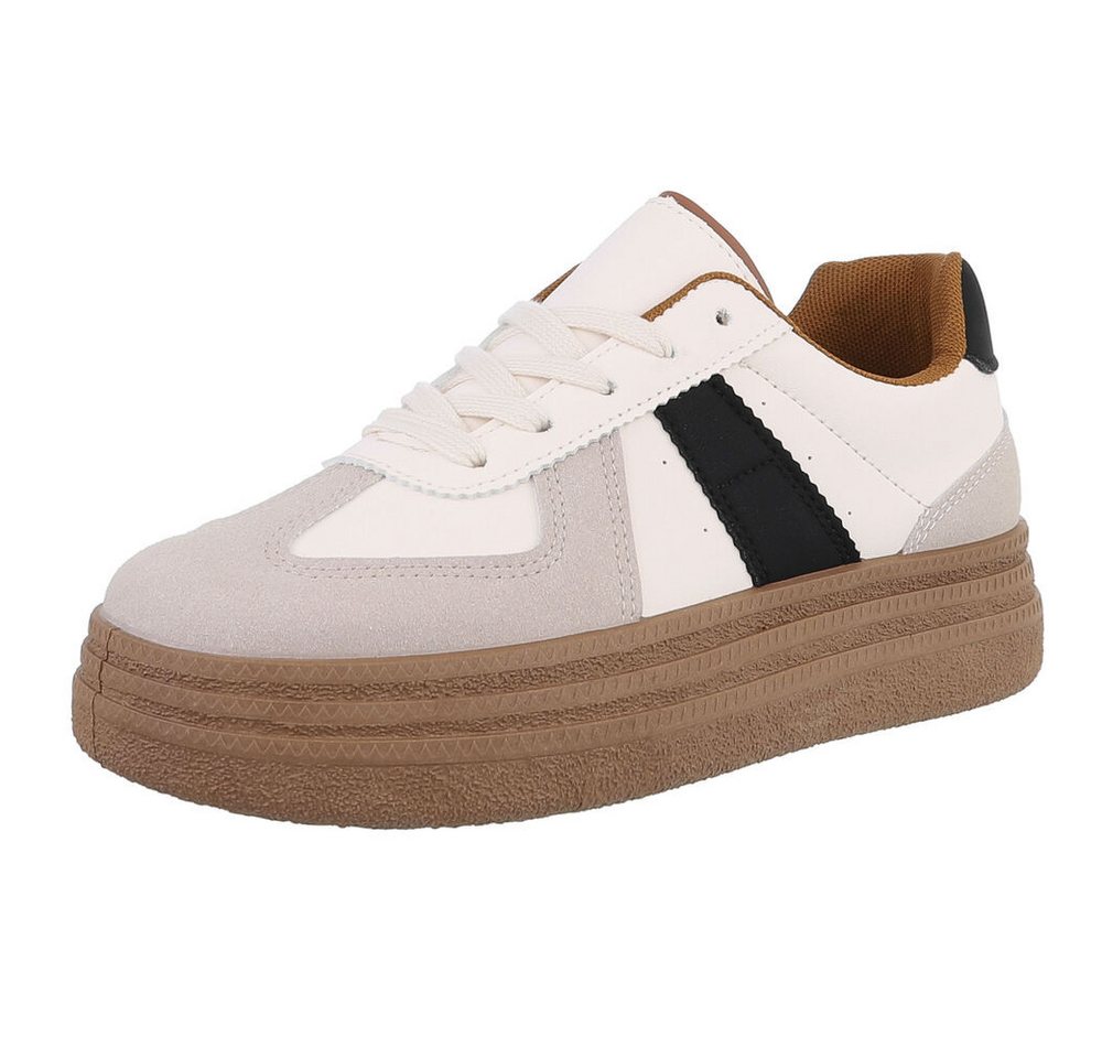 Ital-Design Damen Low-Top Freizeit Sneaker (88577227) Flach Sneakers Low in Grau