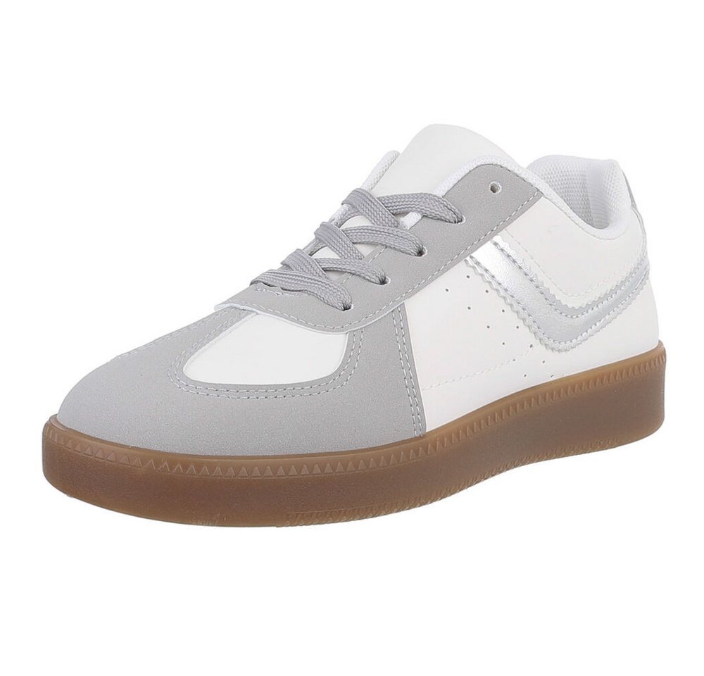Ital-Design Damen Low-Top Freizeit Sneaker (88577427) Flach Sneakers Low in Grau