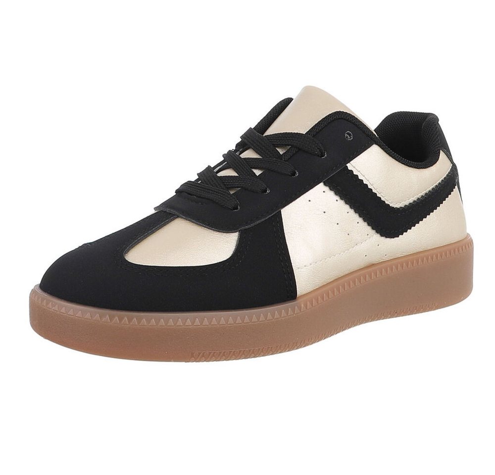 Ital-Design Damen Low-Top Freizeit Sneaker (88577440) Flach Sneakers Low in Schwarz