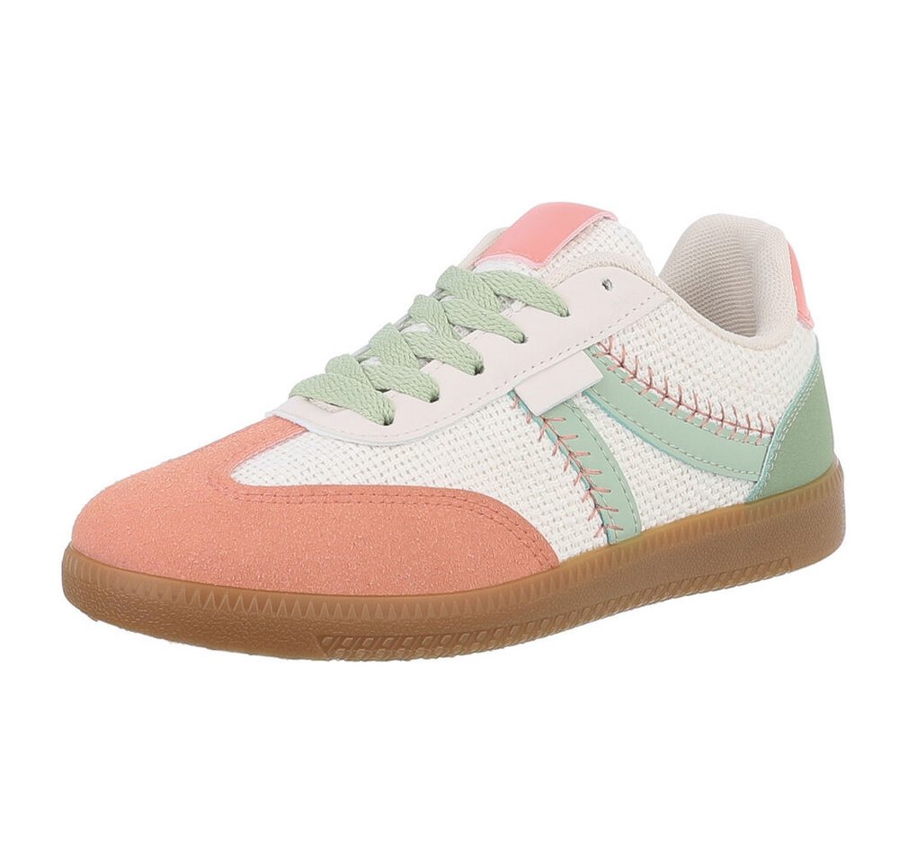 Ital-Design Damen Low-Top Freizeit Sneaker (88671613) Flach Sneakers Low in Coral