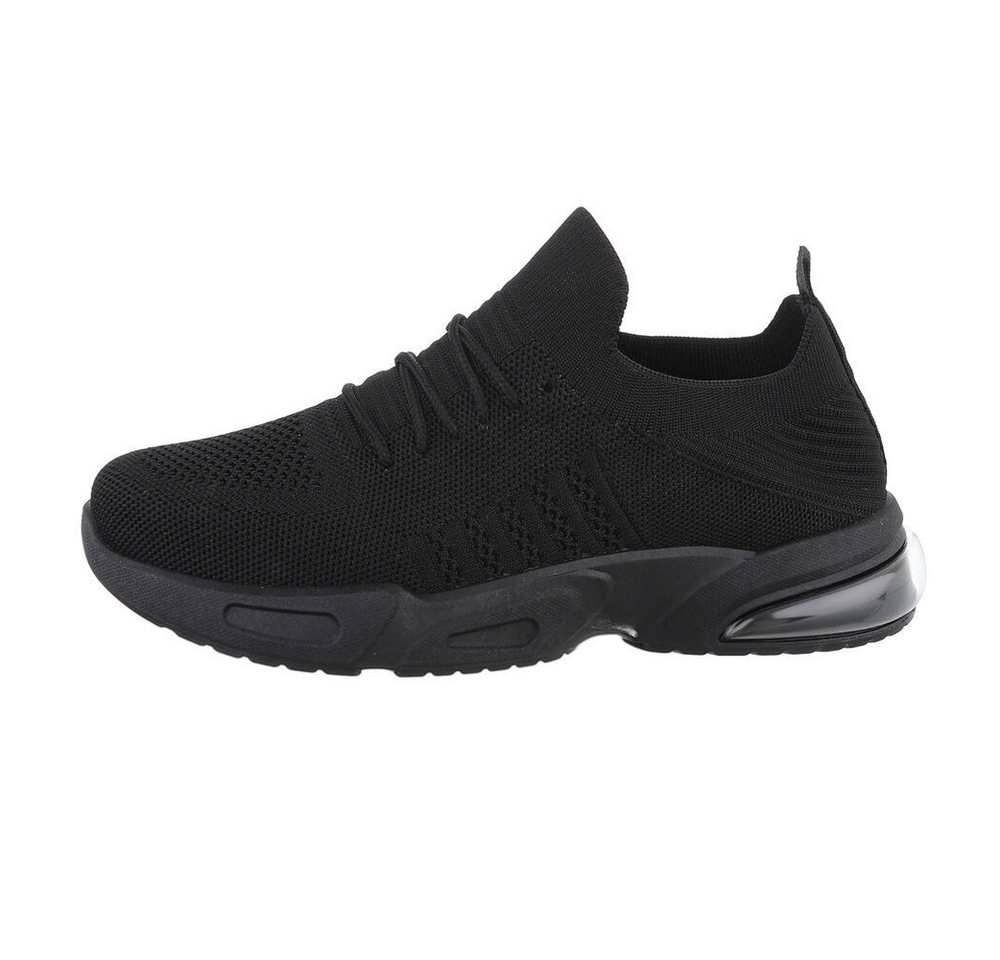 Ital-Design Damen Low-Top Freizeit Sneaker (88791697) Flach Sneakers Low in Schwarz