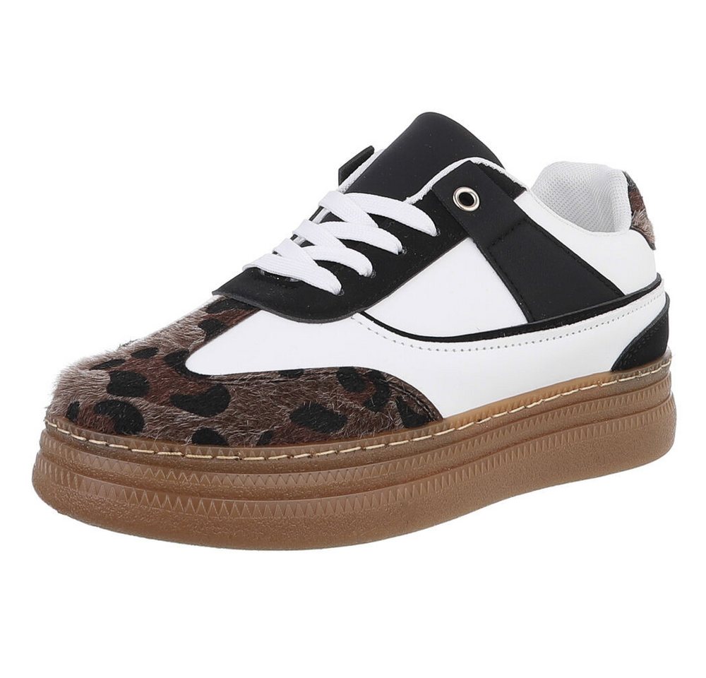 Ital-Design Damen Low-Top Freizeit Sneaker (88828151) Keilabsatz/Wedge Sneakers Low in Schwarz