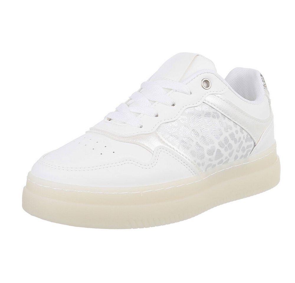 Ital-Design Damen Low-Top Freizeit Sneaker (88828172) Keilabsatz/Wedge Sneakers Low in Weiß