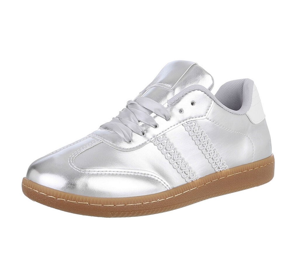 Ital-Design Damen Low-Top Freizeit Sneaker (88828497) Flach Sneakers Low in Silber