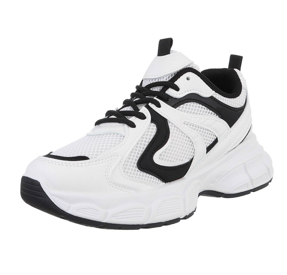 Ital-Design Damen Low-Top Freizeit Sneaker (88828532) Keilabsatz/Wedge Sneakers Low in Weiß