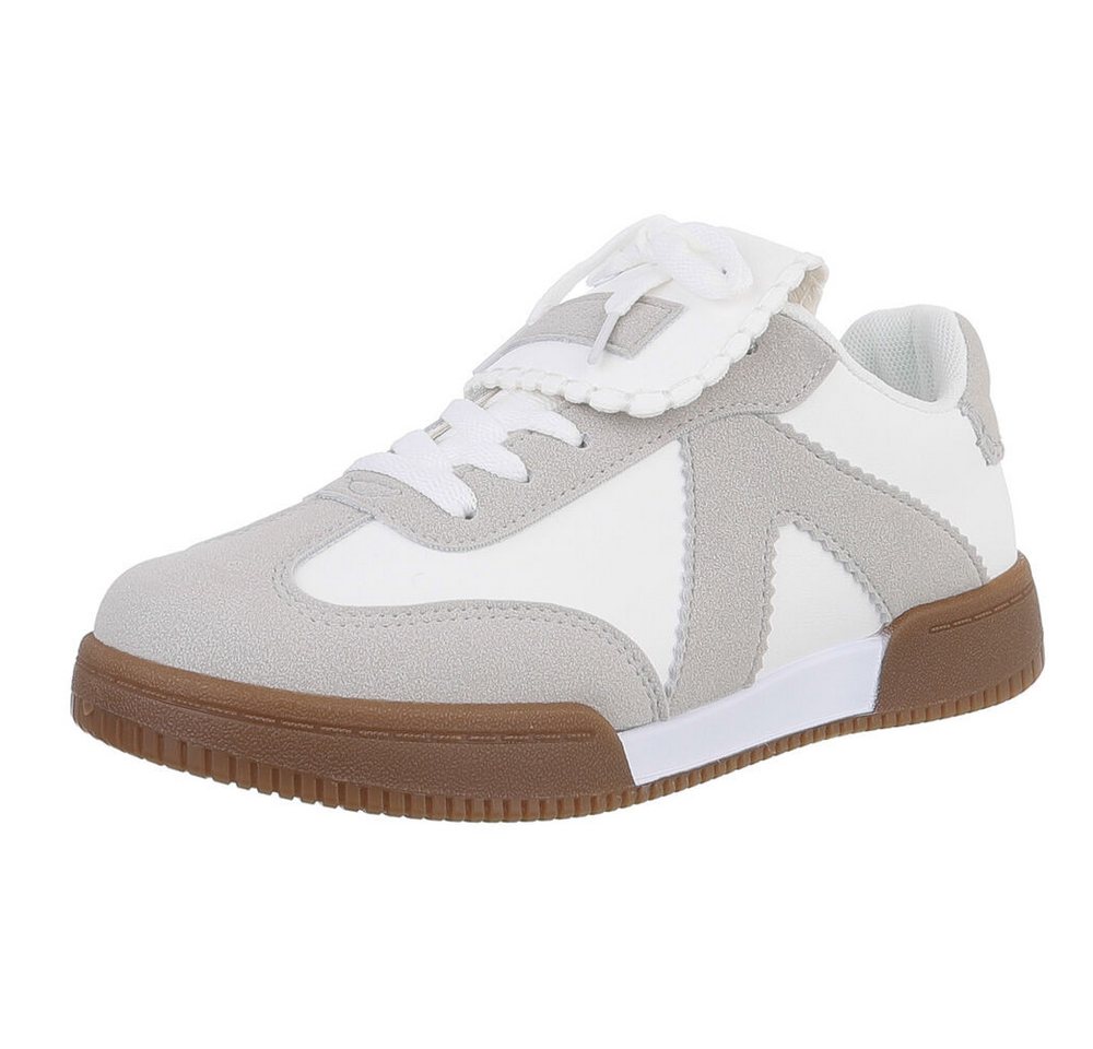 Ital-Design Damen Low-Top Freizeit Sneaker (88828535) Flach Sneakers Low in Weiß