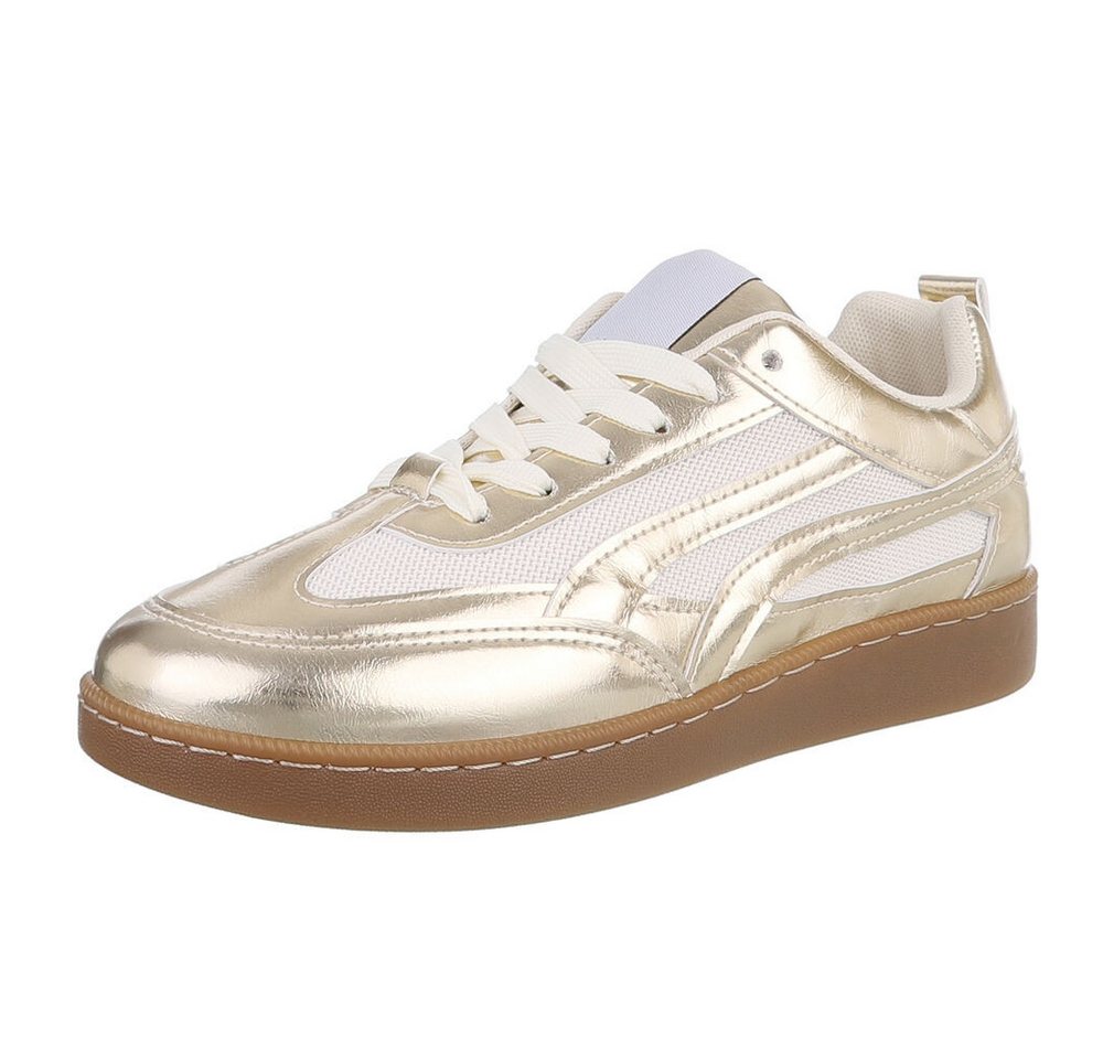Ital-Design Damen Low-Top Freizeit Sneaker (88843646) Flach Sneakers Low in Gold