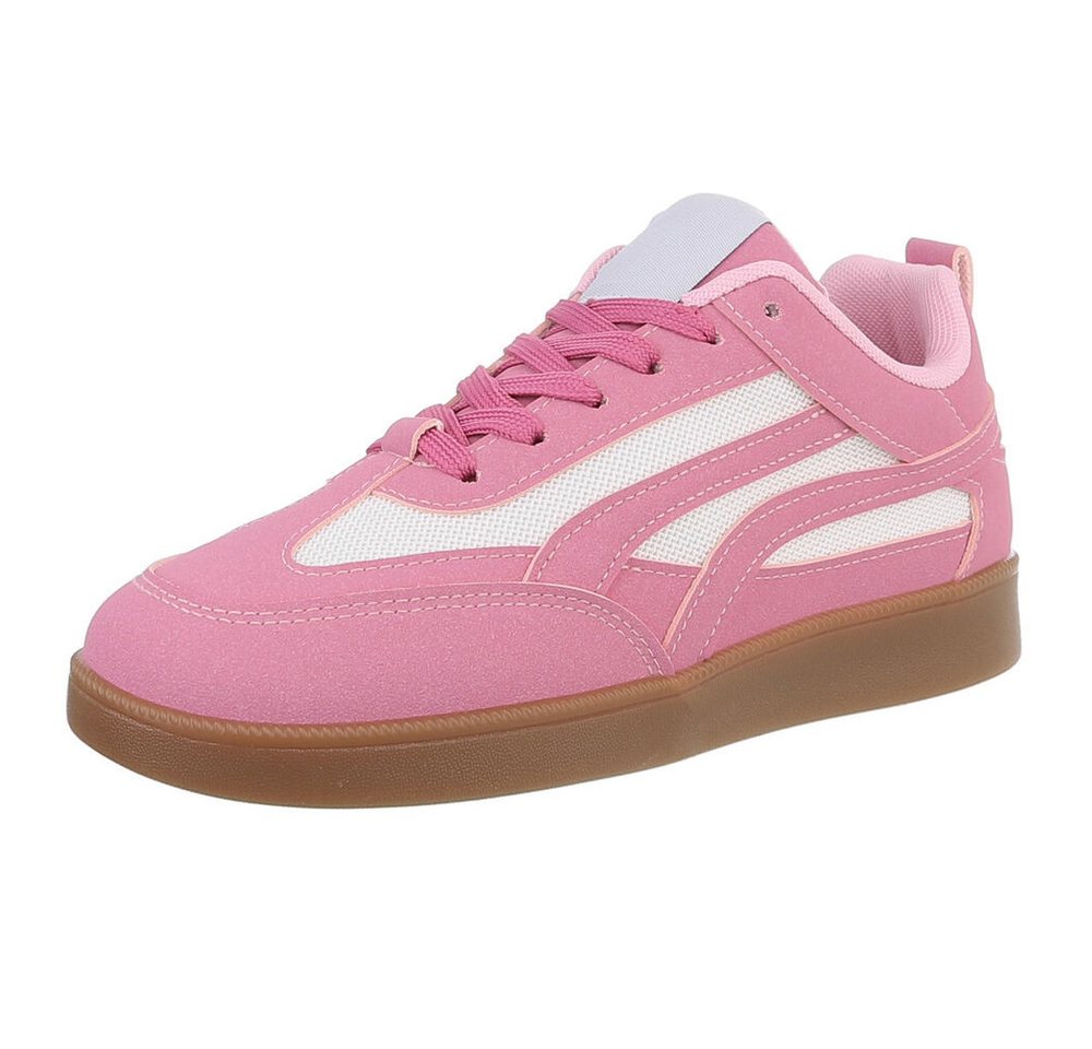 Ital-Design Damen Low-Top Freizeit Sneaker (88843651) Flach Sneakers Low in Pink