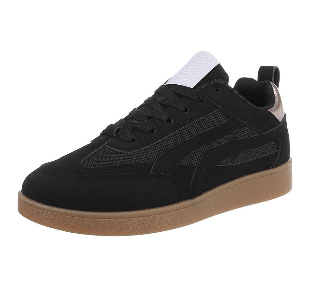 Ital-Design Damen Low-Top Freizeit Sneaker (88843655) Flach Sneakers Low in Schwarz
