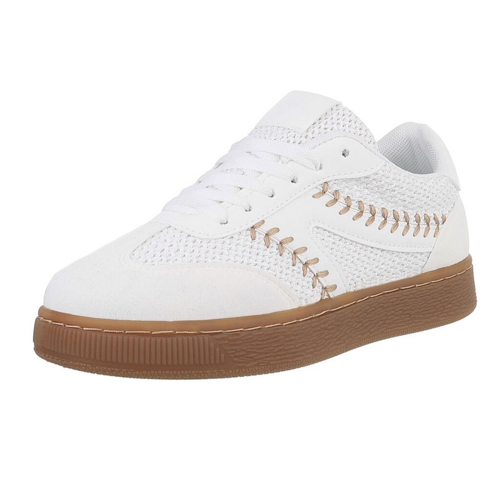 Ital-Design Damen Low-Top Freizeit Sneaker (88930148) Flach Sneakers Low in Weiß