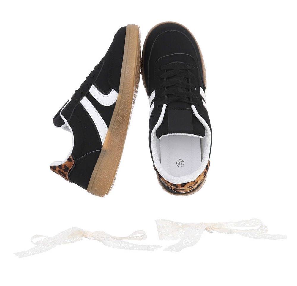 Ital-Design Damen Low-Top Freizeit Sneaker (88930510) Flach Sneakers Low in Schwarz