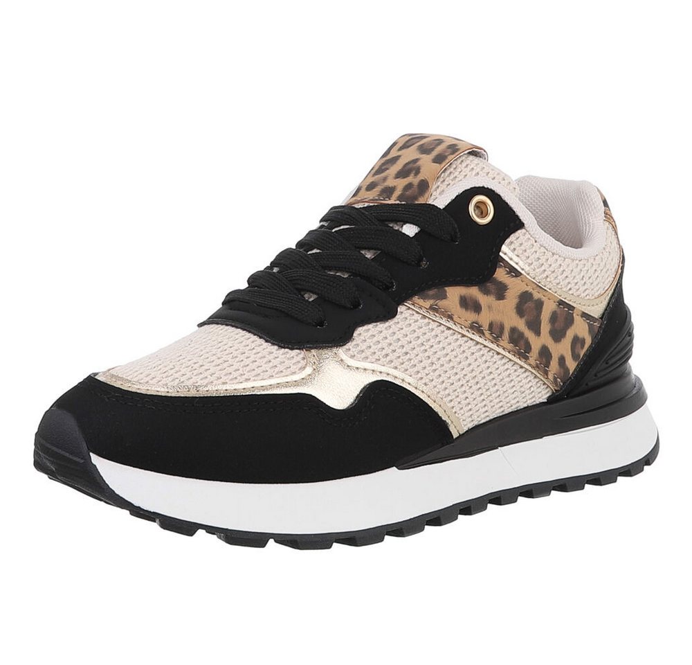 Ital-Design Damen Low-Top Freizeit Sneaker (88930600) Flach Sneakers Low in Schwarz