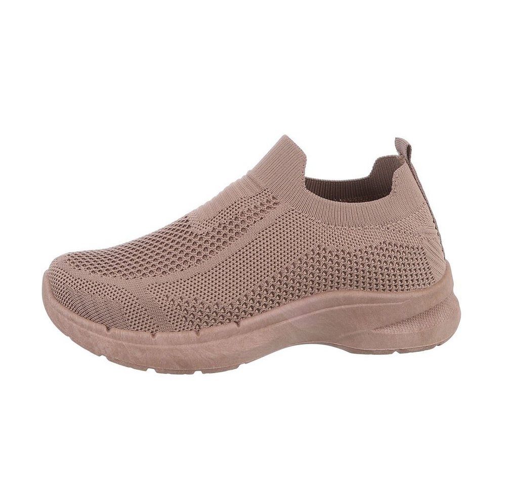 Ital-Design Damen Low-Top Freizeit Sneaker (braun)