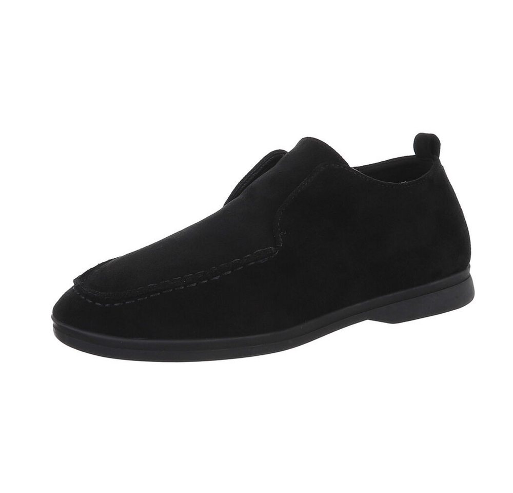Ital-Design Damen Mokassins Freizeit Slipper (87117964) Blockabsatz Mokassins in Schwarz