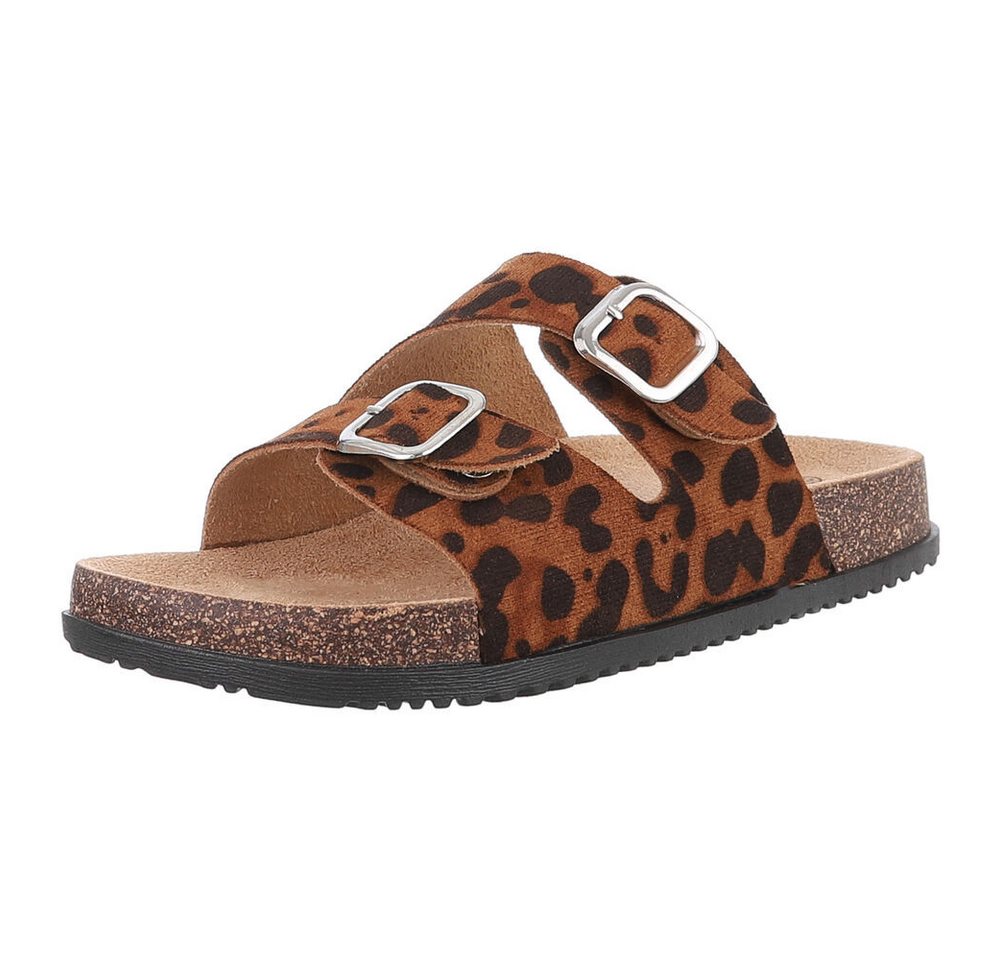 Ital-Design Damen Mules Freizeit Plateausandaletten