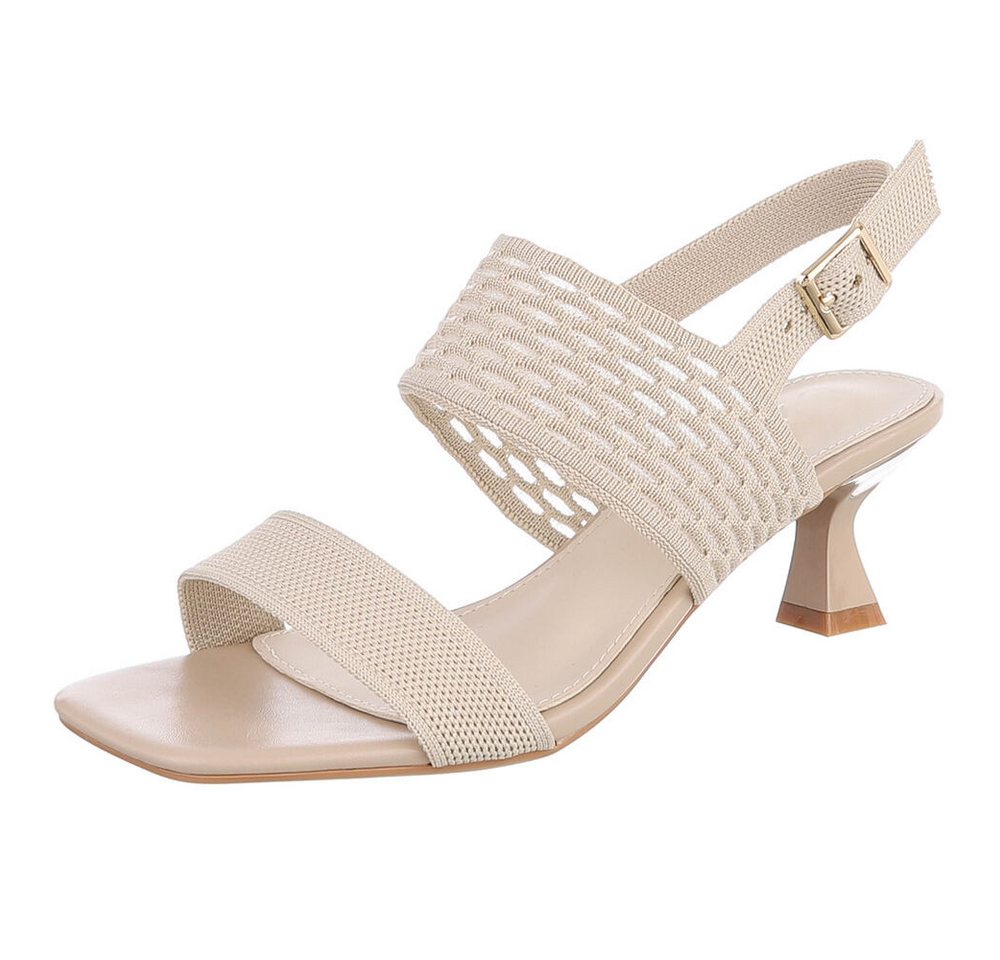 Ital-Design Damen Sandale mit Absatz und Fersenriemen Sandalette (91742683) Pfennig-/Stilettoabsatz Sandalen & Sandaletten in Hellbraun