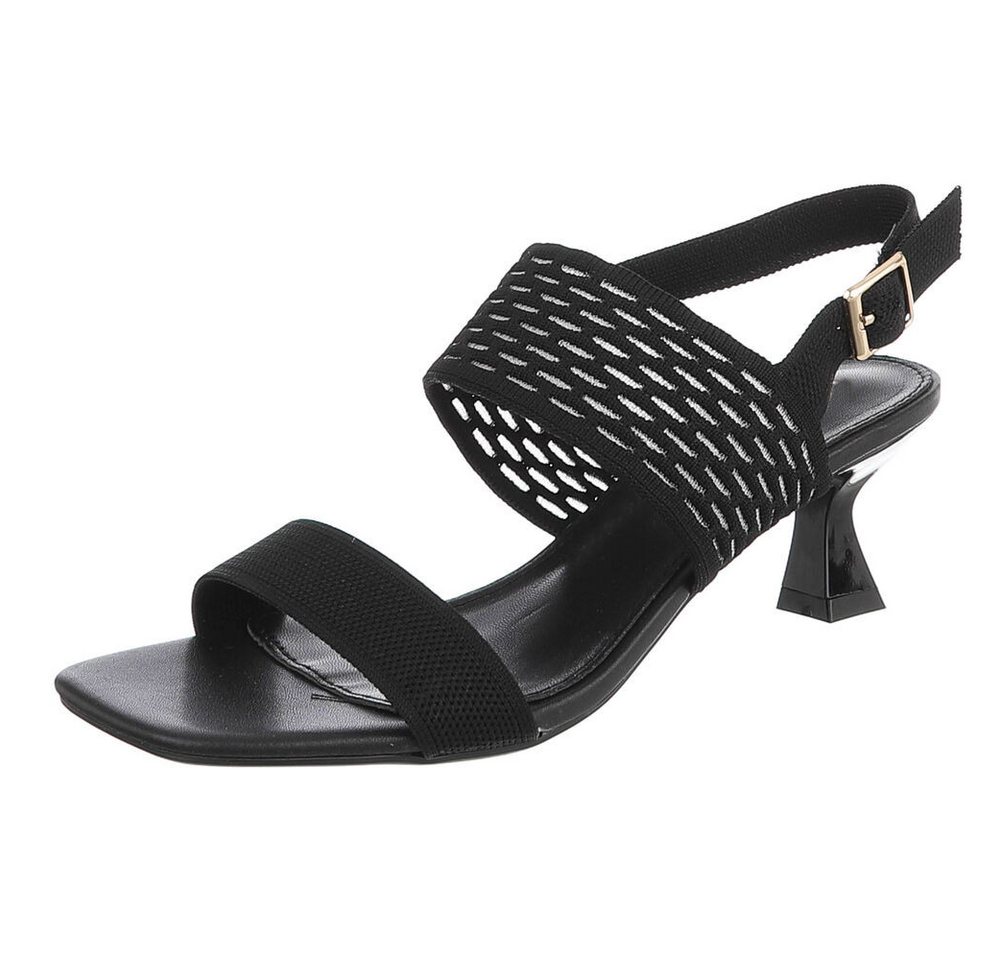 Ital-Design Damen Sandale mit Absatz und Fersenriemen Sandalette (91742694) Pfennig-/Stilettoabsatz Sandalen & Sandaletten in Schwarz