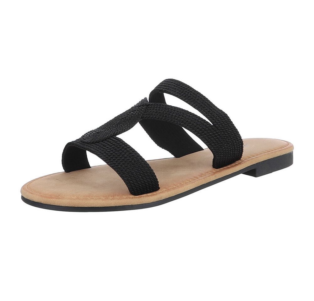 Ital-Design Damen Sandalen in Schwarz – Bequem & Stylisch für den Sommer Pantolette (89372855) Blockabsatz Pantoletten in Schwarz