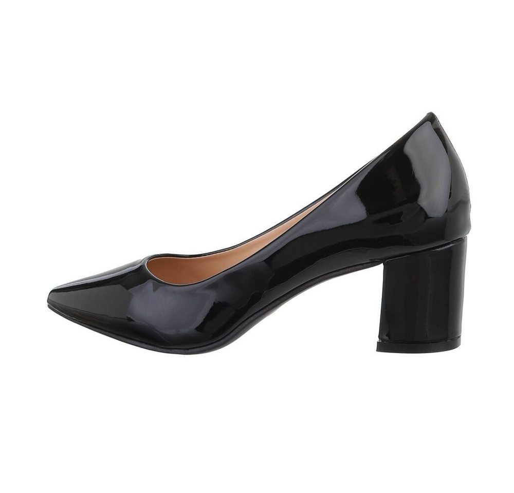 Ital-Design Damen Schlupfschuhe Elegant Pumps (72625838) Blockabsatz Klassische Pumps in Schwarz