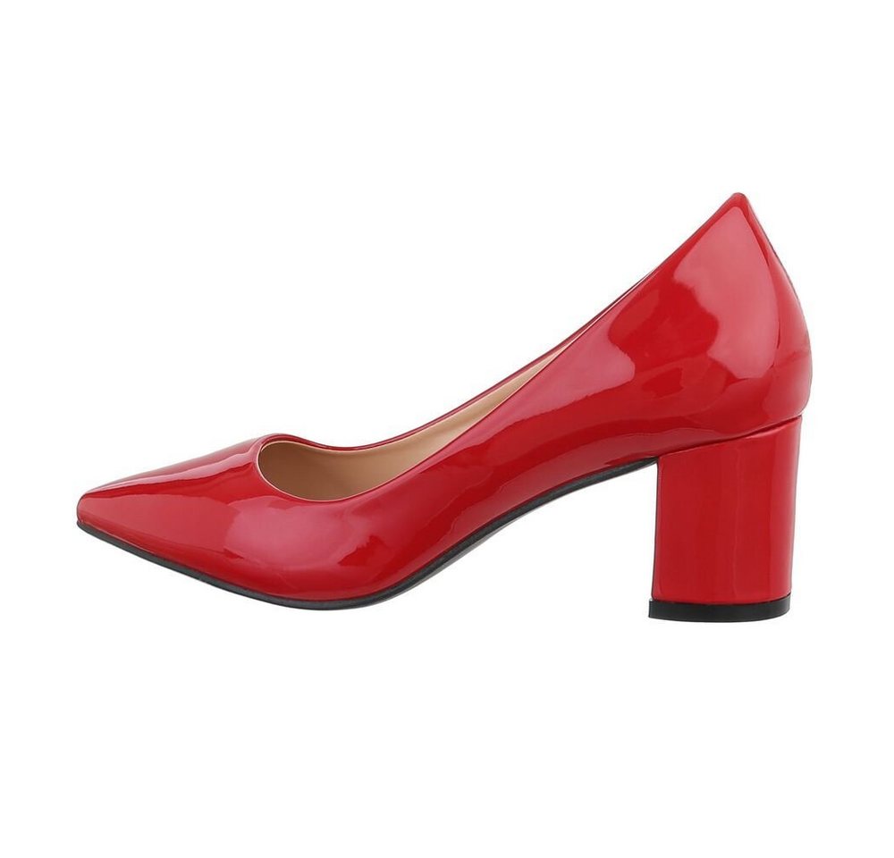 Ital-Design Damen Schlupfschuhe Elegant Pumps (72625849) Blockabsatz Klassische Pumps in Rot
