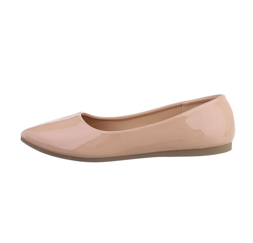 Ital-Design Damen Schlupfschuhe Freizeit Ballerina (82071372) Flach Klassische Ballerinas in Beige
