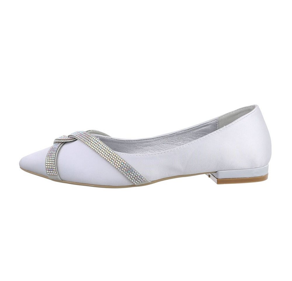 Ital-Design Damen Schlupfschuhe Freizeit Ballerina (82095472) Blockabsatz Klassische Ballerinas in Silber