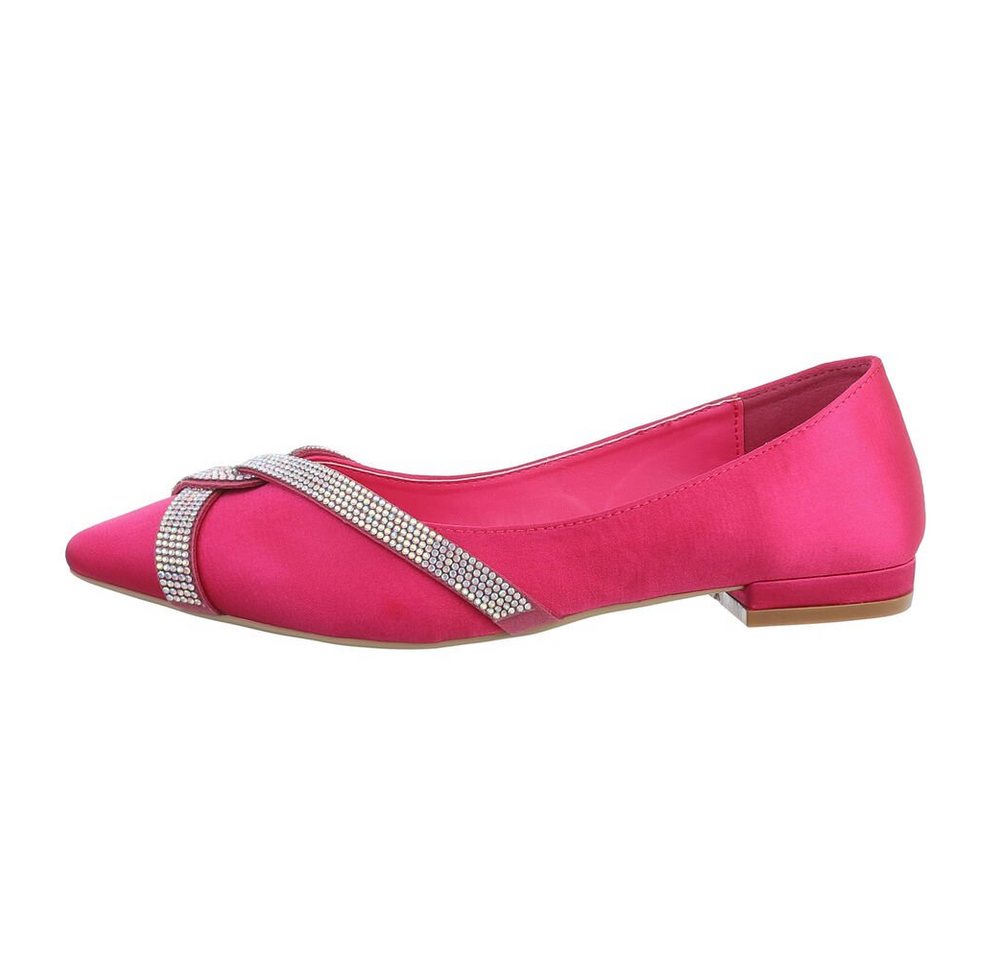Ital-Design Damen Schlupfschuhe Freizeit Ballerina (82095484) Blockabsatz Klassische Ballerinas in Pink