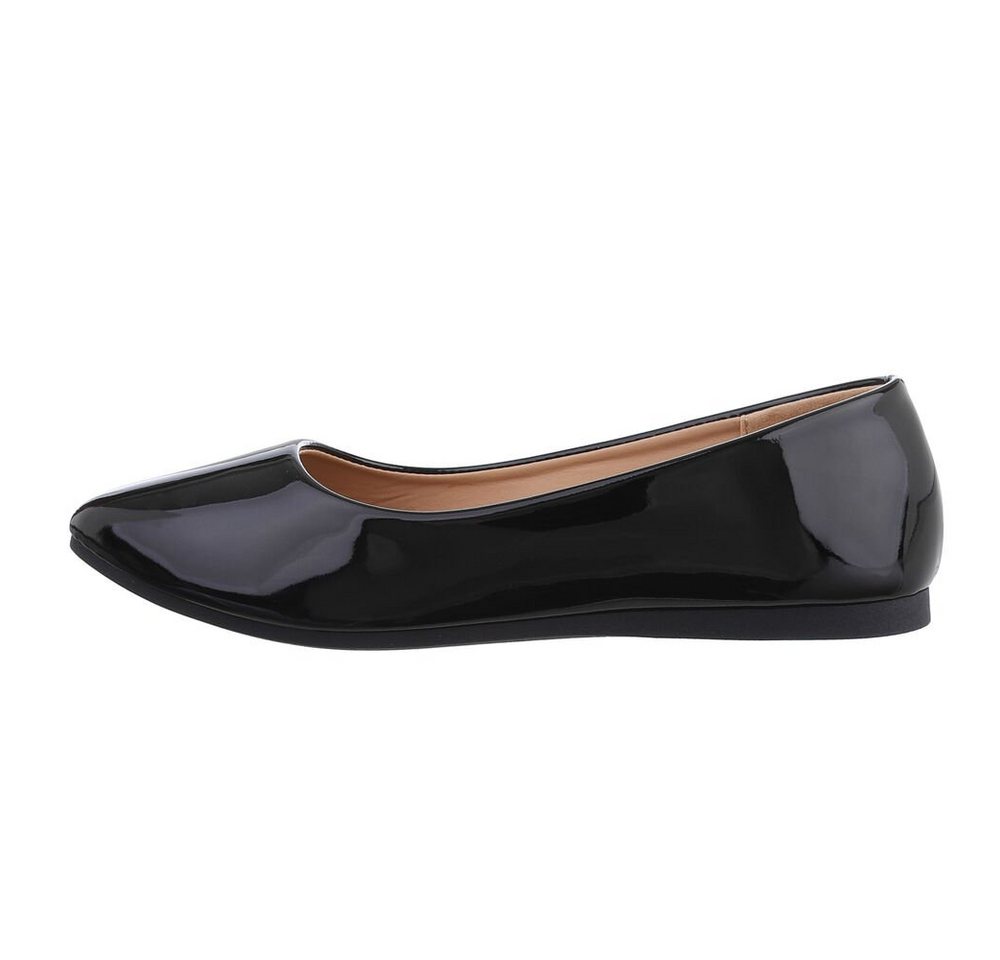 Ital-Design Damen Schlupfschuhe Freizeit Ballerina Flach Klassische Ballerinas in Schwarz