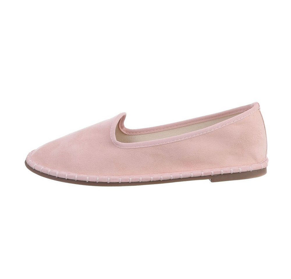 Ital-Design Damen Schlupfschuhe Freizeit Slipper Flach Slipper in Altrosa