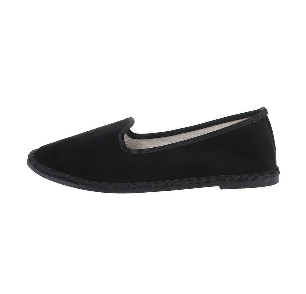 Ital-Design Damen Schlupfschuhe Freizeit Slipper Flach Slipper in Schwarz