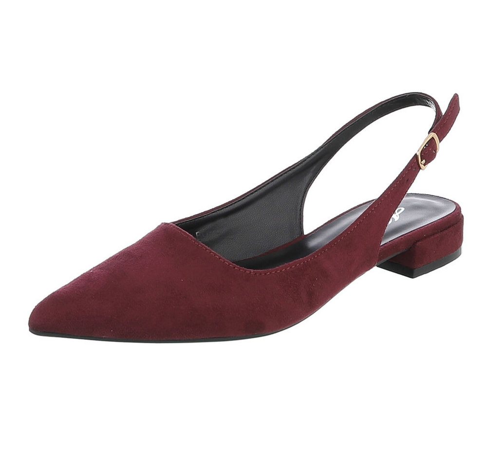 Ital-Design Damen Schnürstiefel Combat-Style mit Schnalle Schnürpumps (92078866) Blockabsatz Schnür- & Riemchenpumps in Bordeaux
