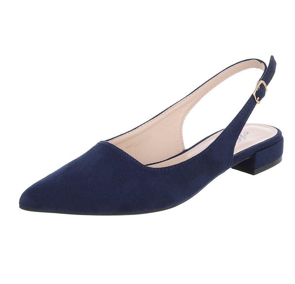 Ital-Design Damen Schnürstiefel Combat-Style mit Schnalle Schnürpumps (92078872) Blockabsatz Schnür- & Riemchenpumps in Dunkelblau
