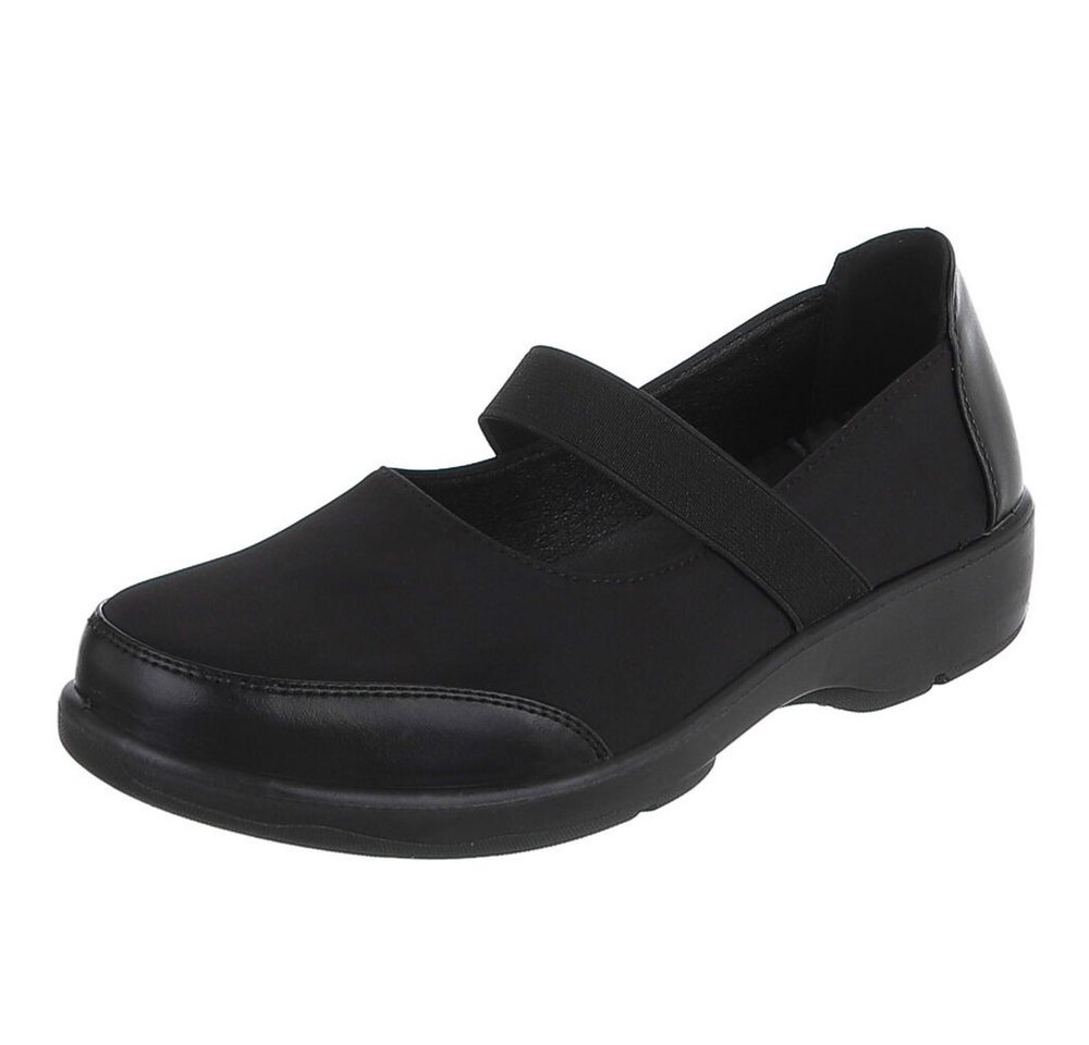 Ital-Design Damen Slipper mit Ristriemen und Komfortsohle Pumps (91783504) Blockabsatz Klassische Pumps in Schwarz