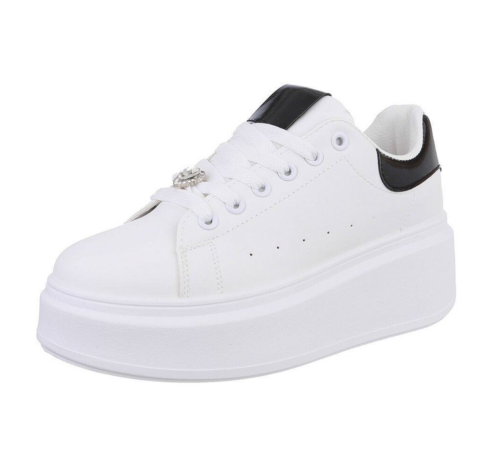 Ital-Design Damen Sneaker mit erhöhter Sohle und elegantem Design Sneaker (89542862) Keilabsatz/Wedge Sneakers Low in Weiß