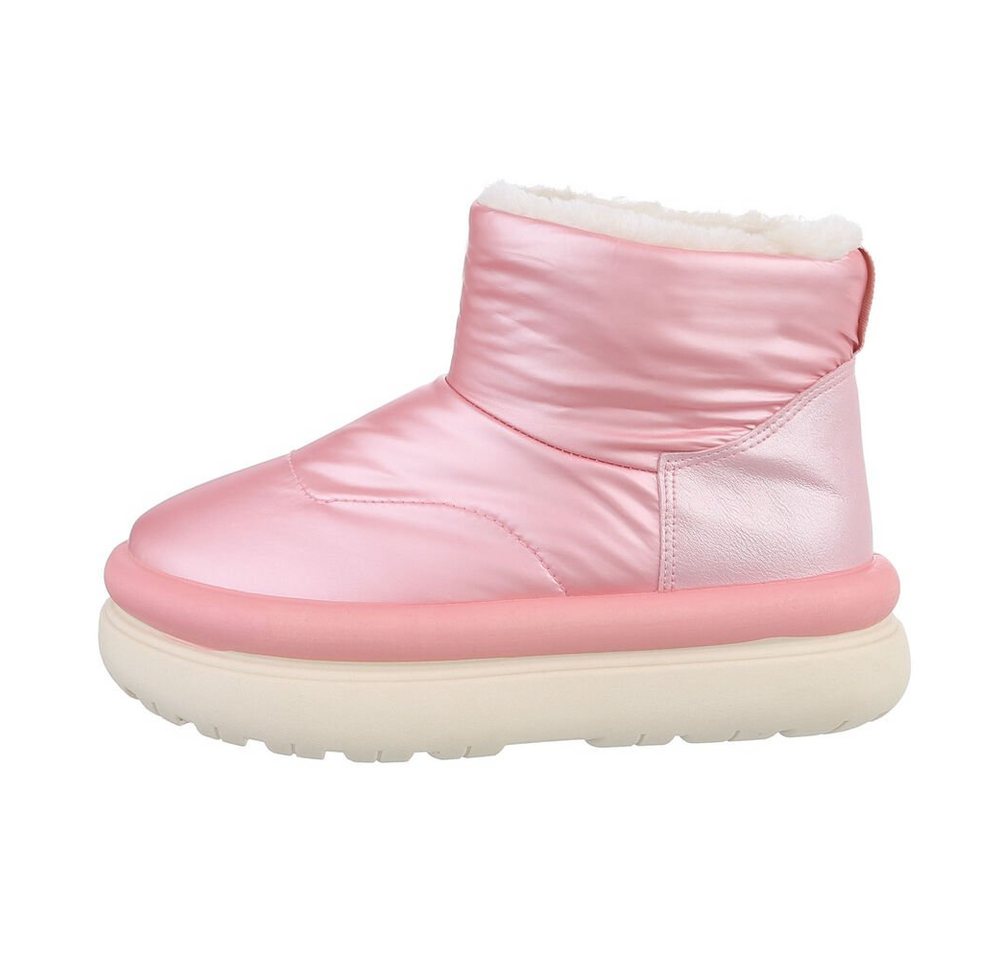 Ital-Design Damen Snowboots Freizeit Snowboots (85136746) Flach Plateaustiefeletten in Rosa