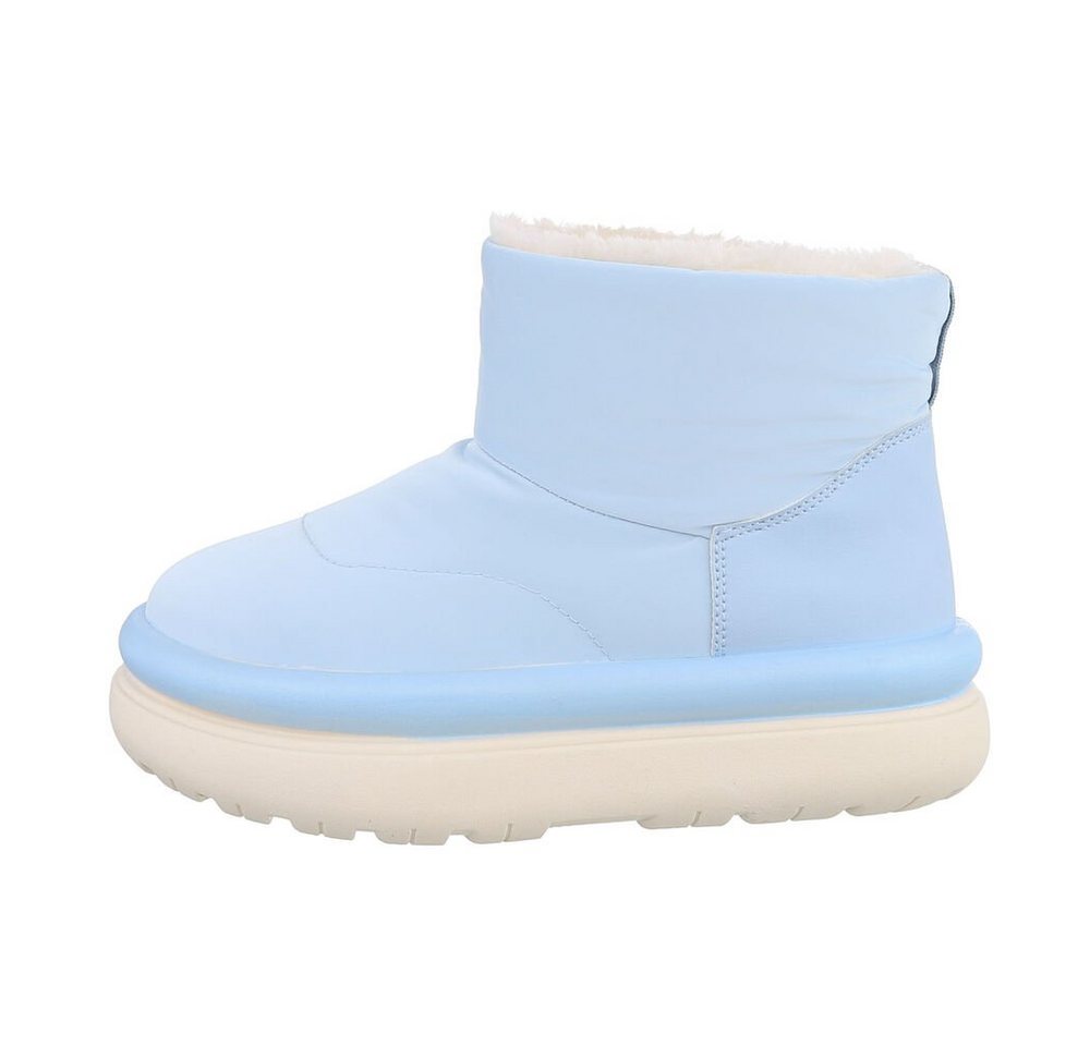 Ital-Design Damen Snowboots Freizeit Snowboots (85136864) Flach Plateaustiefeletten in Hellblau