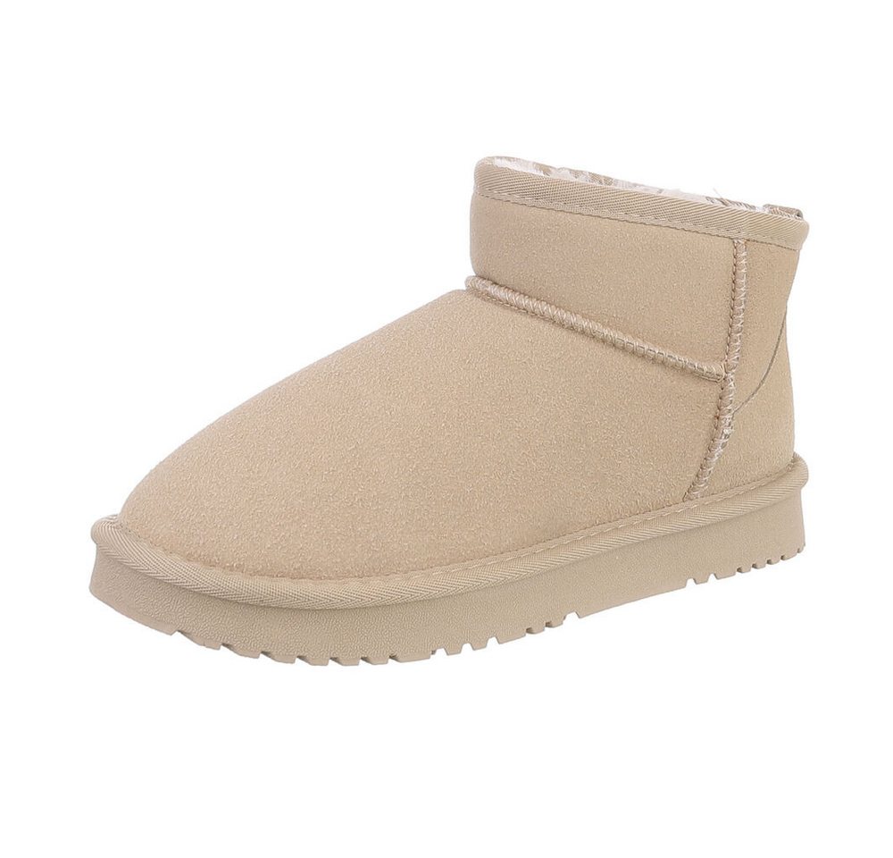 Ital-Design Damen Snowboots Freizeit Snowboots (87283899) Flach Flache Stiefeletten in Hellbraun