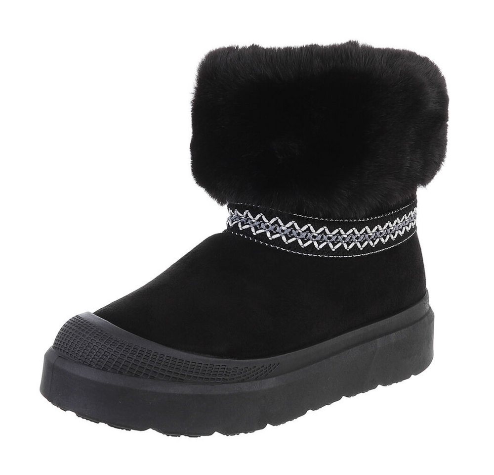 Ital-Design Damen Snowboots Freizeit Snowboots (87531765) Flach Stiefeletten in Schwarz